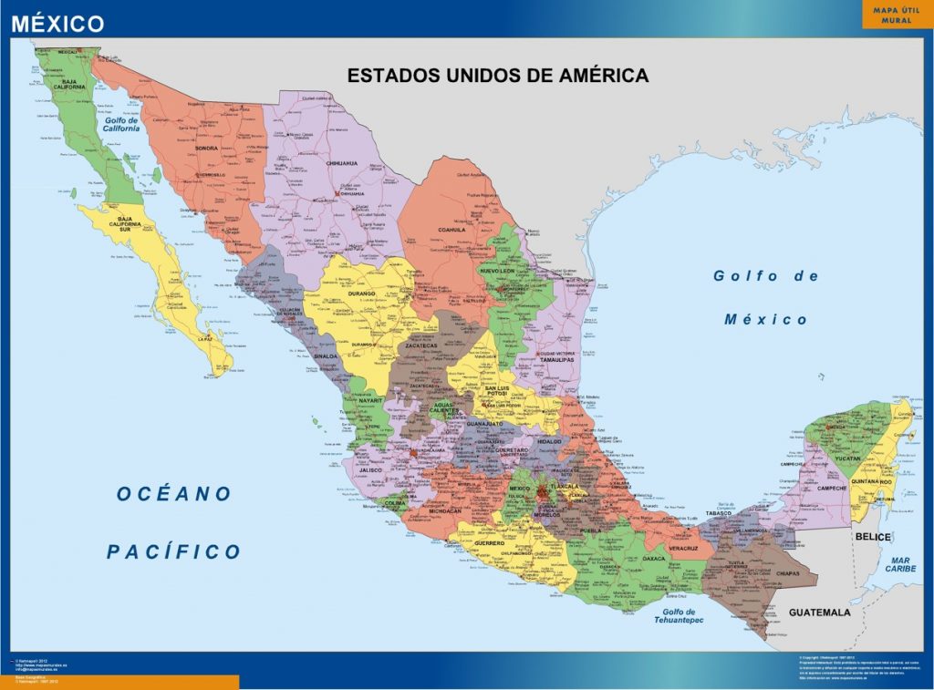 Mapa mural de México político